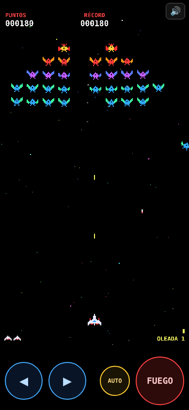 Captura de Silk Galaxian, versión celular